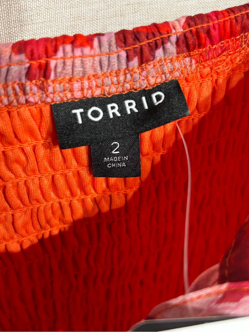 Torrid • Red & Pink Floral Lace Up Midi Dress 2X - Picture 10 of 12